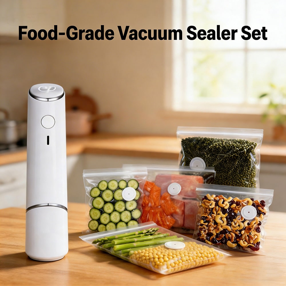 Meal Prep Vacuum Sealer - 30pcs Reusable Vacuum Bags+1 Compact Vacuum