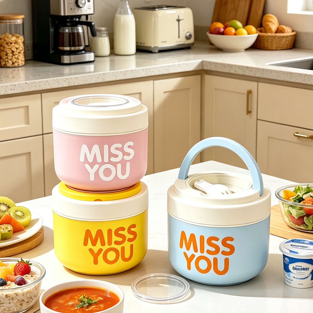 Salad Container Jar - 304 Stainless Steel Insulated Breakfast Cup,