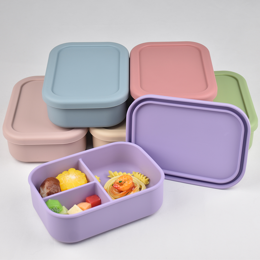 Meal Prep Recipes - 3-Compartment Food Grade Silicone Bento Lunch