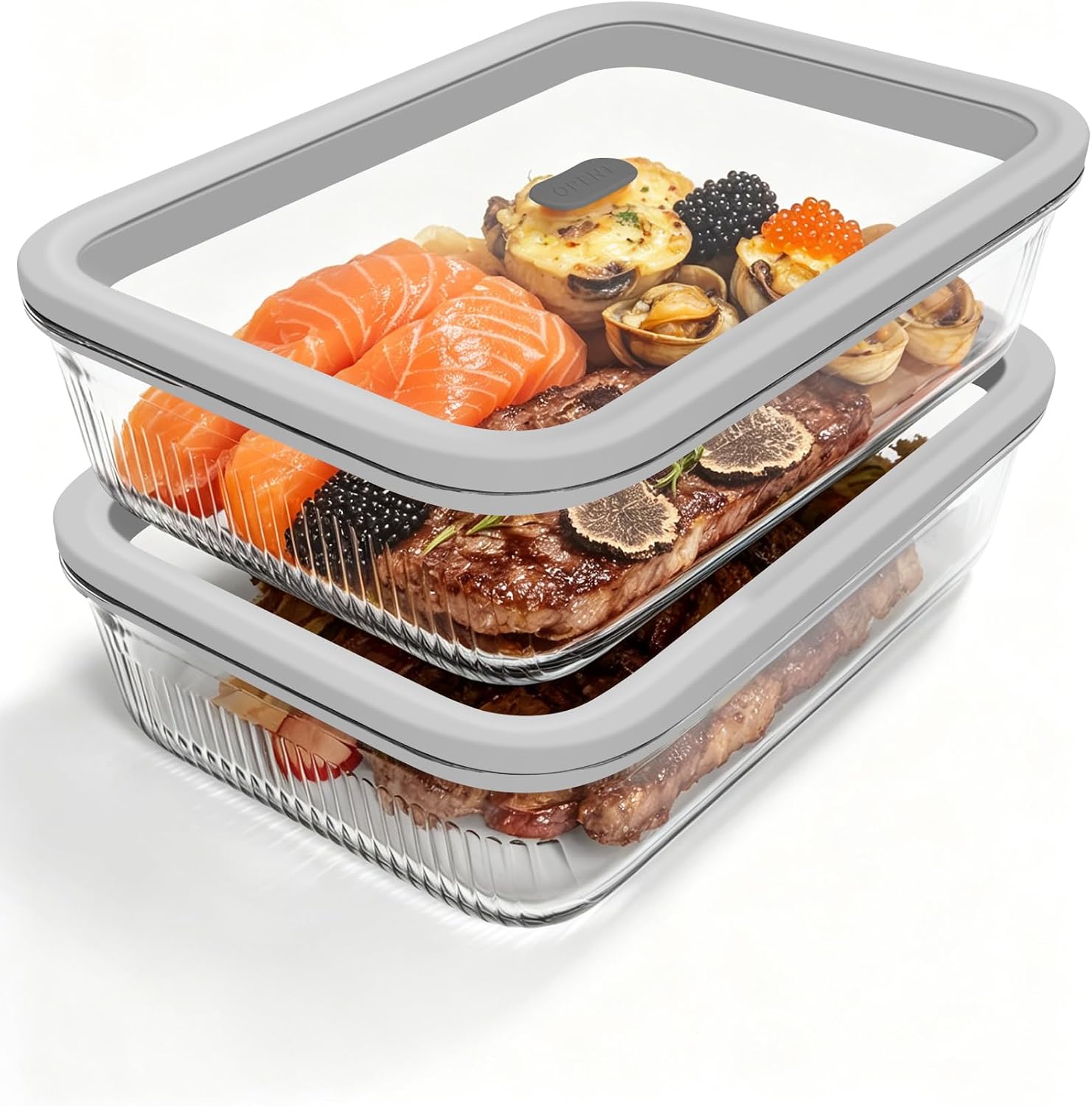 Meal Prep Glass Containers With Lids - 2 Pack Glass Food Storage Containers