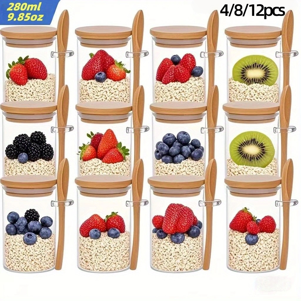 4/8/12Pcs, Oatmeal Breakfast C - огляд і ціна Meal Prep Glass Containers With Lids