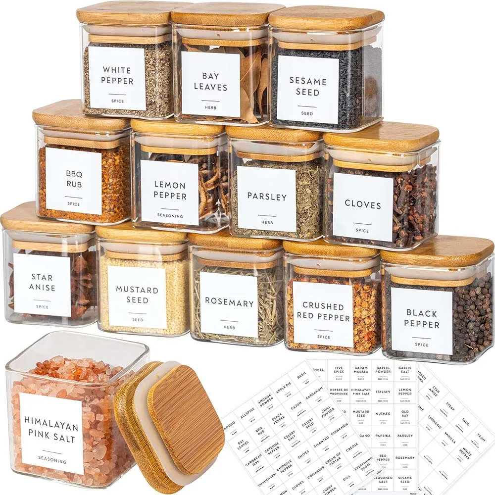 5oz Square Spice Jars with Bam - огляд і ціна Meal Prep Glass Containers With Lids