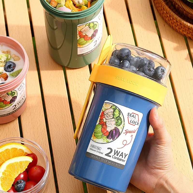 Bento Lunch Box Salad Oatmeal  - огляд і ціна Salad Container Jar