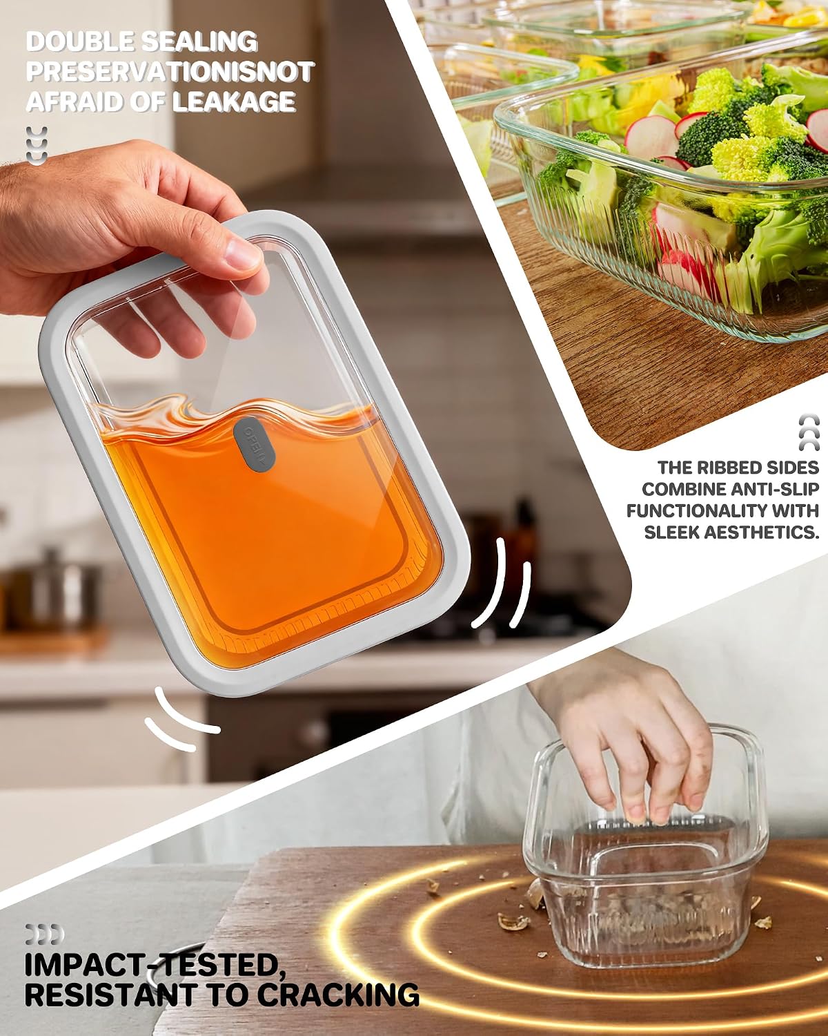 2 Pack Glass Food Storage Cont - огляд і ціна Meal Prep Glass Containers With Lids