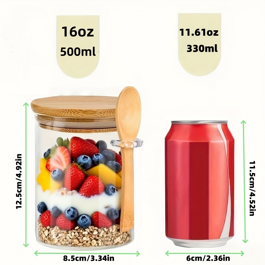 1/2/4/8Pcs Oatmeal Glass Cup S - огляд і ціна Salad Container Jar