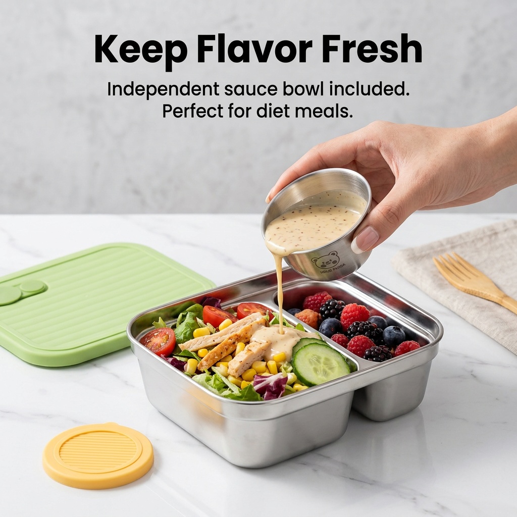 Portable 304 Stainless Steel L - огляд і ціна Salad Container Jar