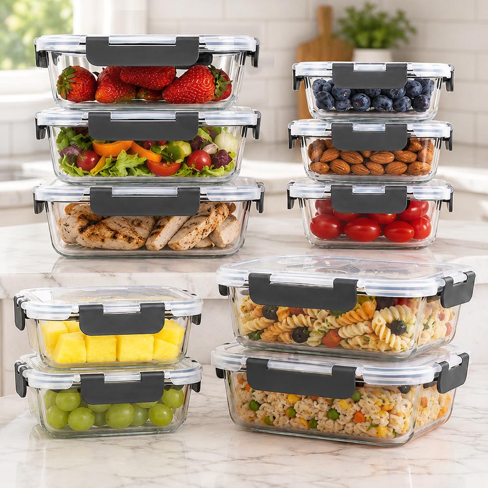 Glass Food Storage Containers  - огляд і ціна Meal Prep Glass Containers With Lids