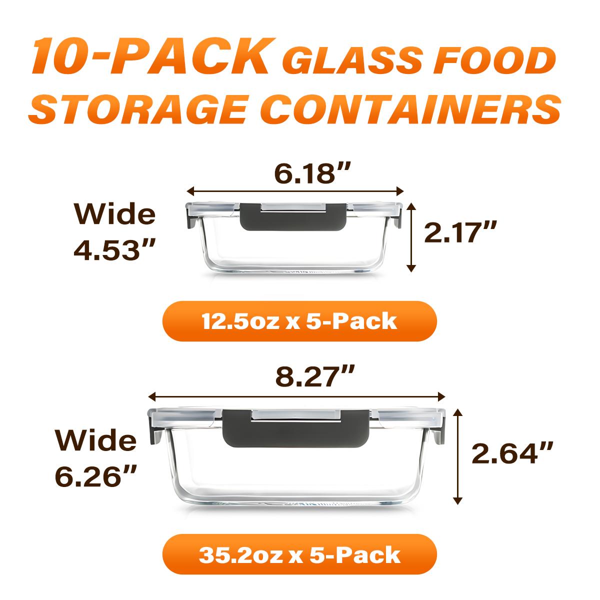 Glass Food Storage Containers  - огляд і ціна Meal Prep Glass Containers With Lids