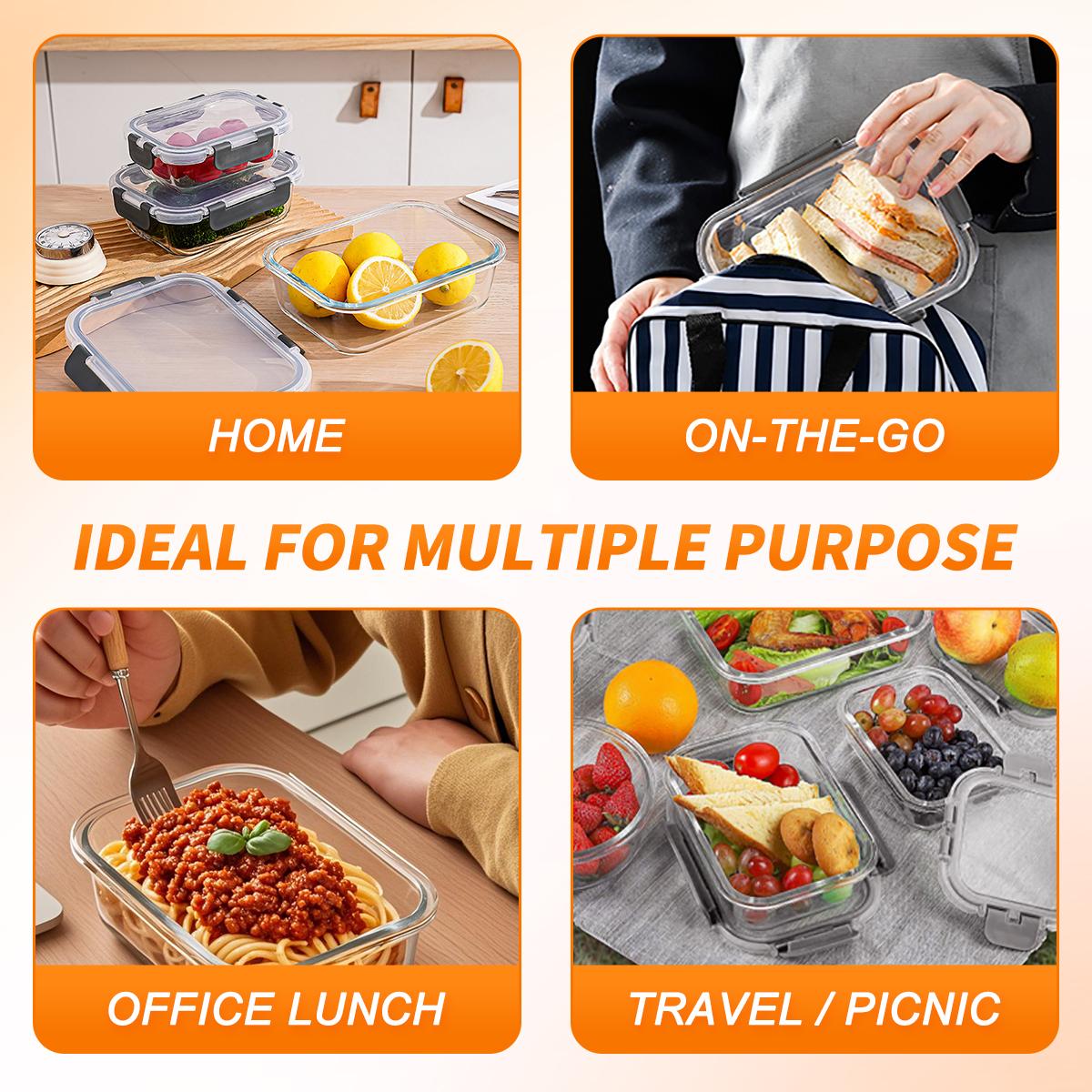 Glass Food Storage Containers  - огляд і ціна Meal Prep Glass Containers With Lids