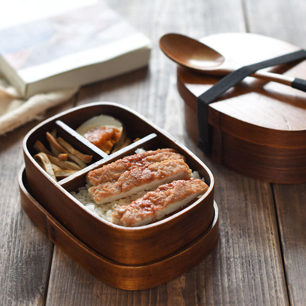 1Pcs Japanese Style Wood Lunch - огляд і ціна Meal Prep Japanese