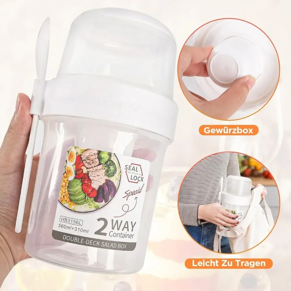 Salad Cup Breakfast Cups Porta - огляд і ціна Salad Container Jar